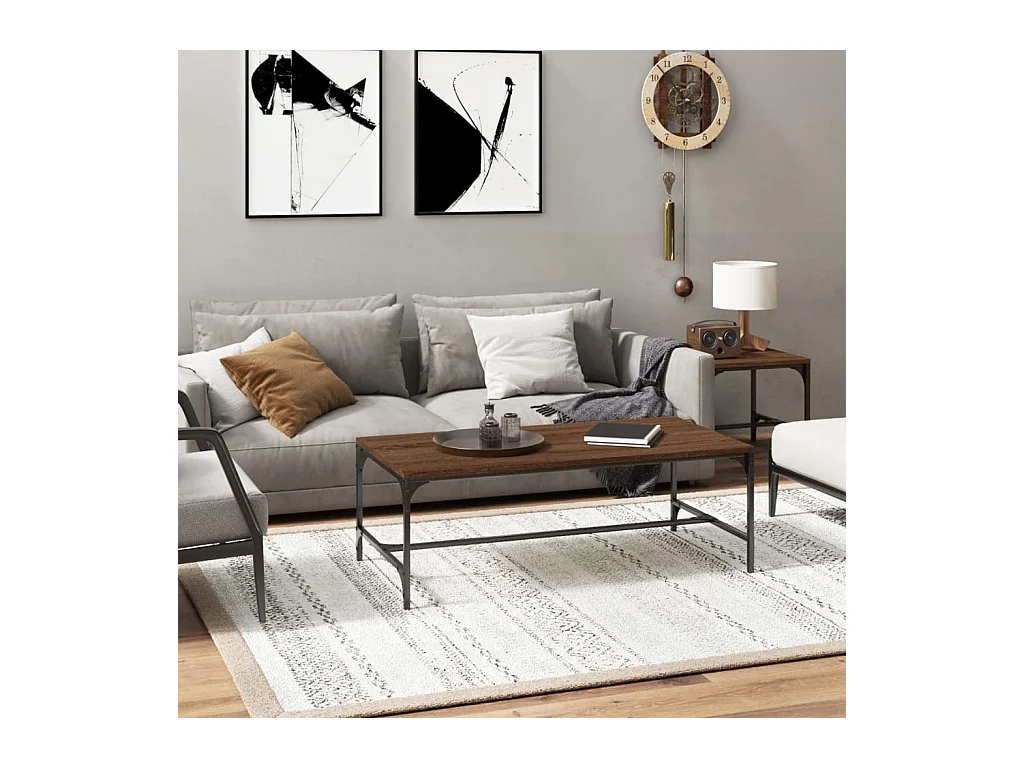 Table basse Chêne marron 100x50x35 cm Bois d'ingénierie