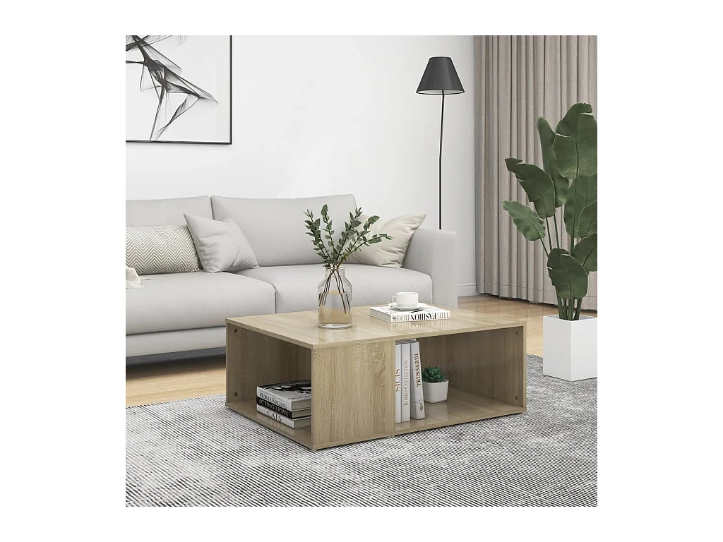 Table basse chêne sonoma 90x67x33 cm bois d'ingénierie