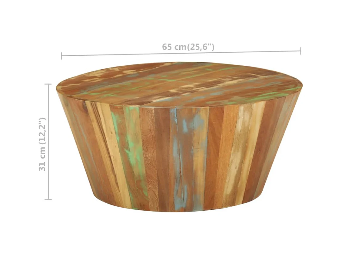 Salontafel Ø65x31 cm Massief gerecycled hout