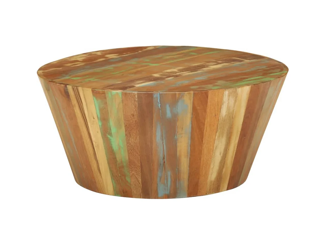 Couchtisch Ø65x31 cm Massivholz Altholz