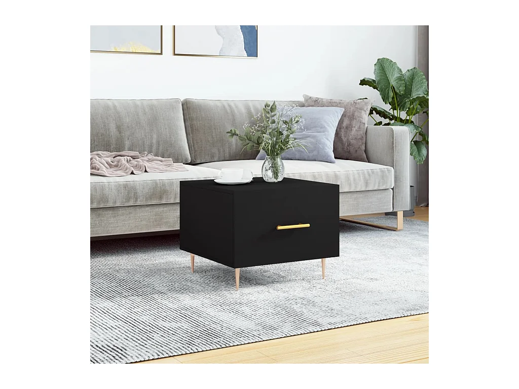 Table basse Noir 50x50x40 cm Bois d'ingénierie