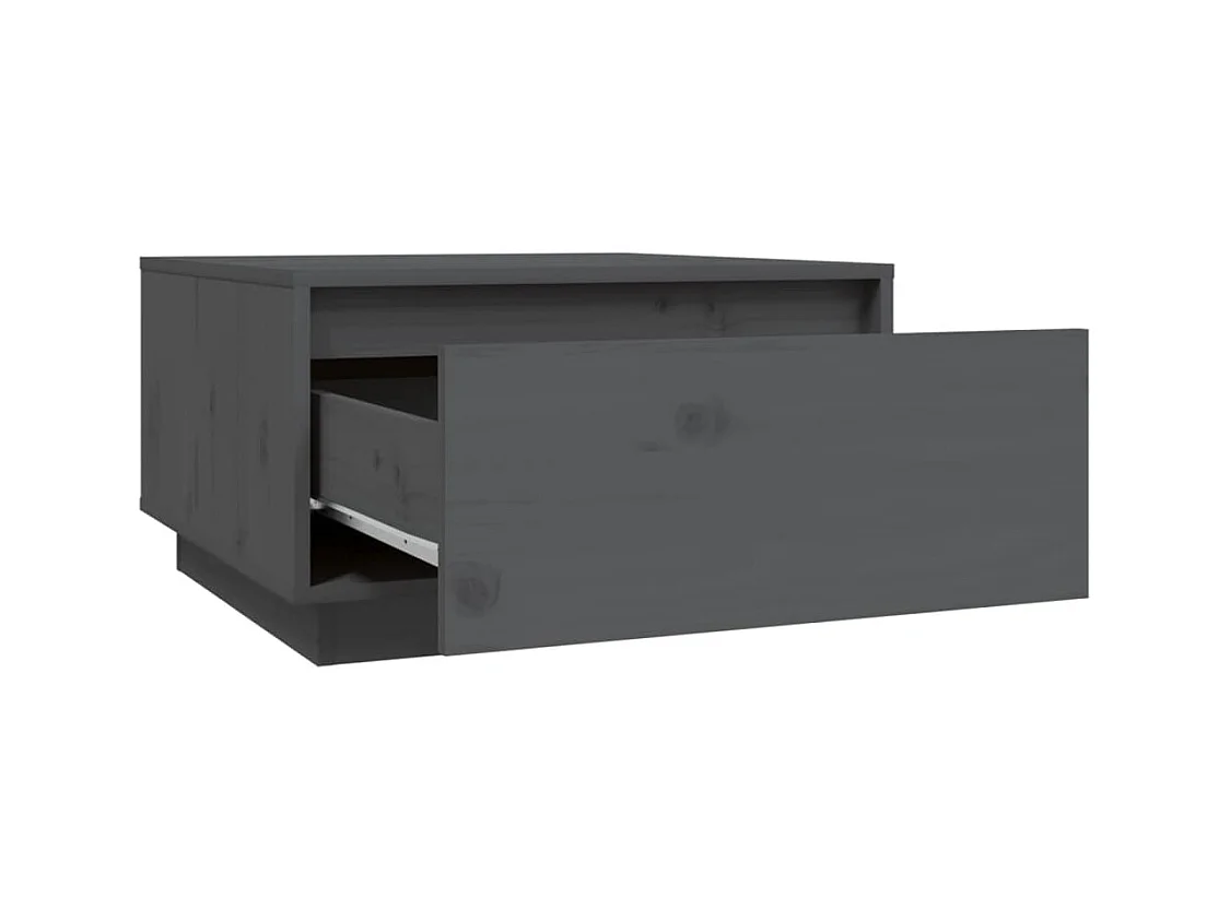 Couchtisch Grau 55x56x32 cm Massivholz Kiefer