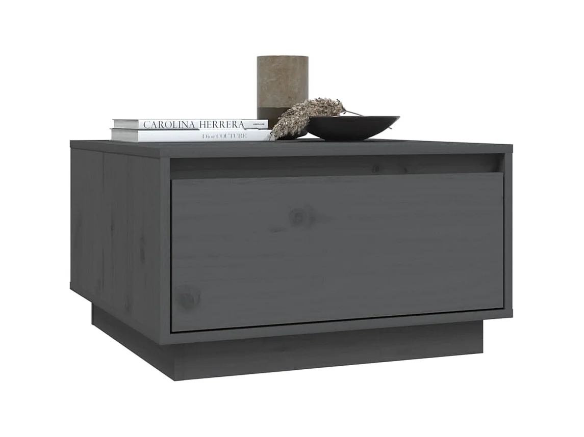 Couchtisch Grau 55x56x32 cm Massivholz Kiefer