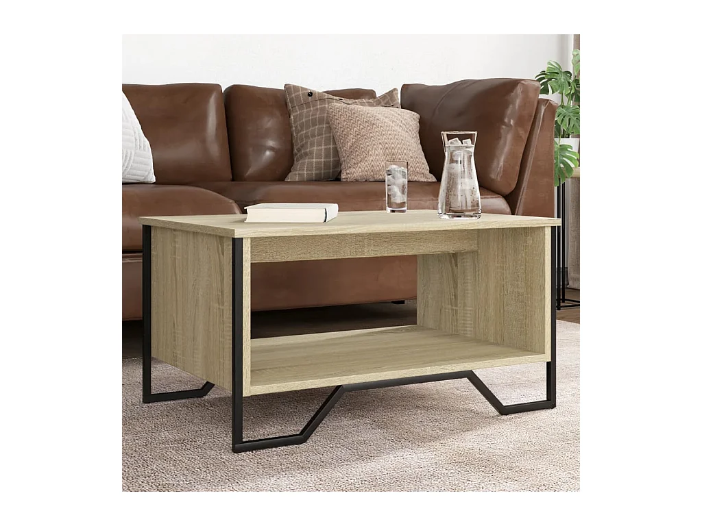Tavolino da caffè in rovere Sonoma 75x51x40 cm in legno ingegnerizzato