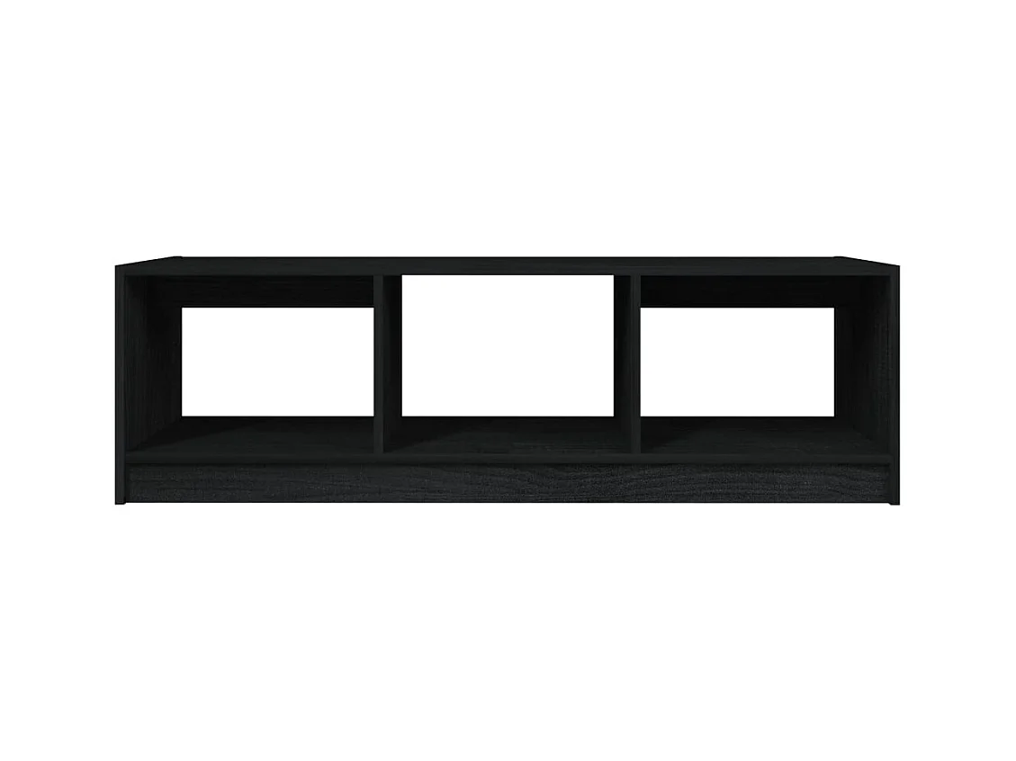 Table basse noir 110x50x34 cm bois de pin massif
