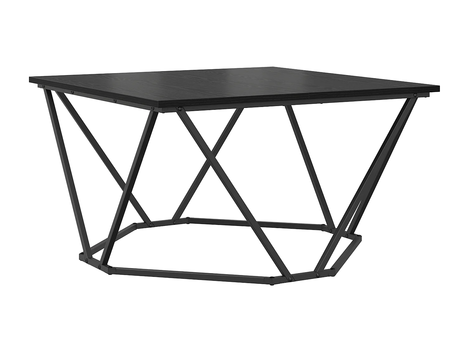 Table basse Noir Chêne 80x80x45 cm Bois d'ingénierie