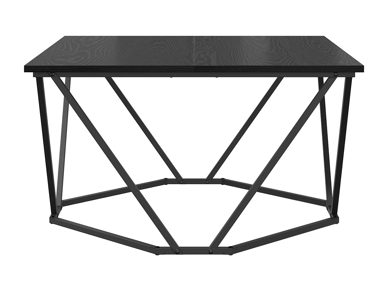 Table basse Noir Chêne 80x80x45 cm Bois d'ingénierie