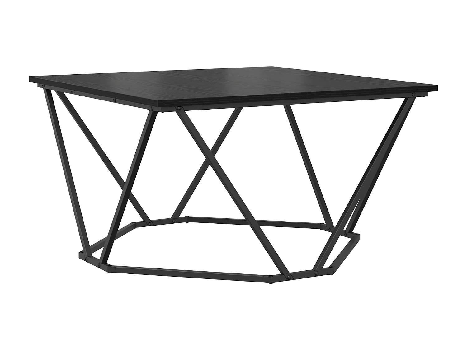 Table basse Noir Chêne 80x80x45 cm Bois d'ingénierie