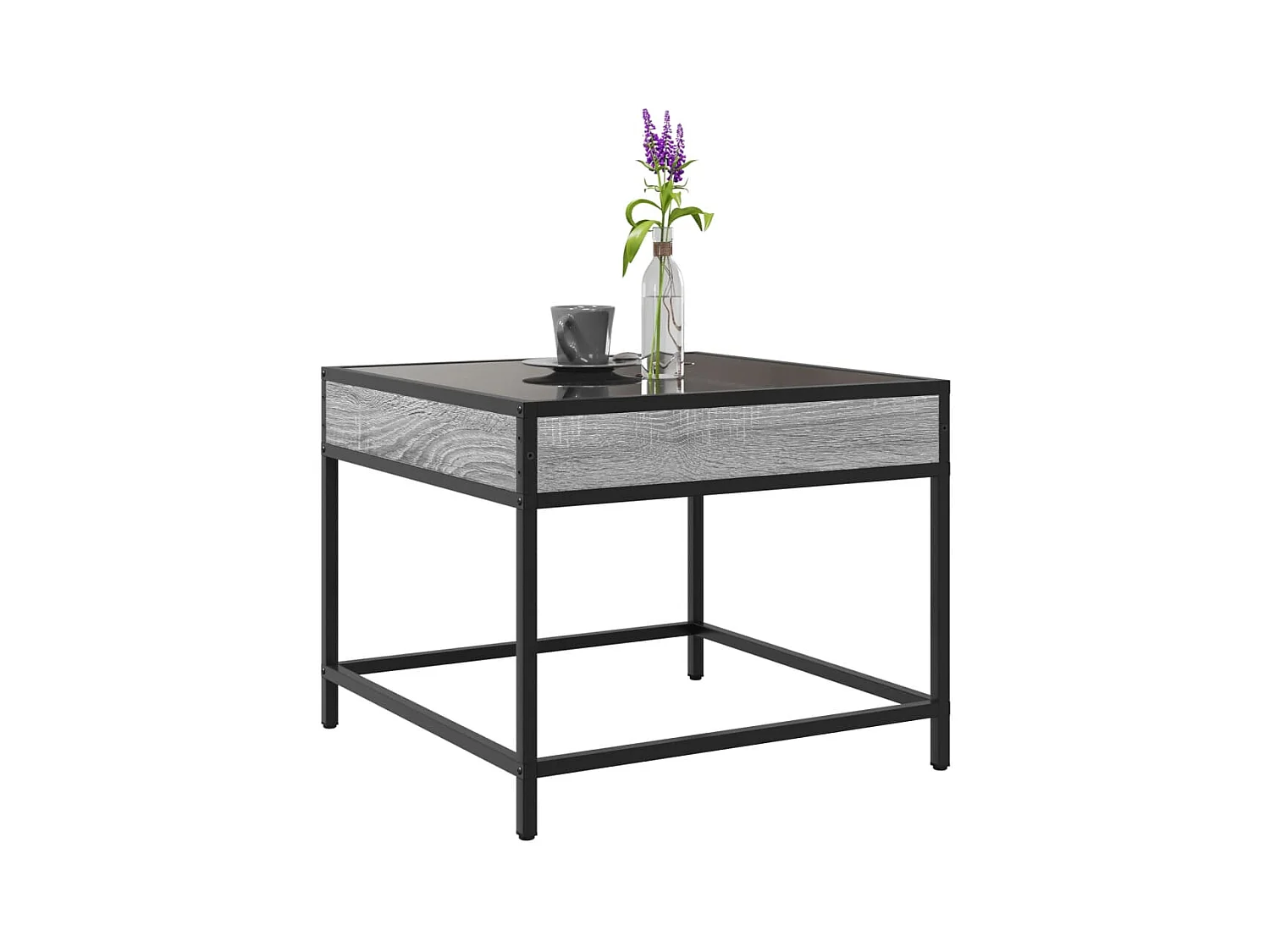 Table basse avec LED Infinity sonoma gris 50x50x41 cm