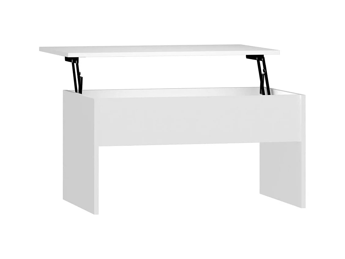 Table basse Blanc 80x50,5x41,5 cm Bois d'ingénierie