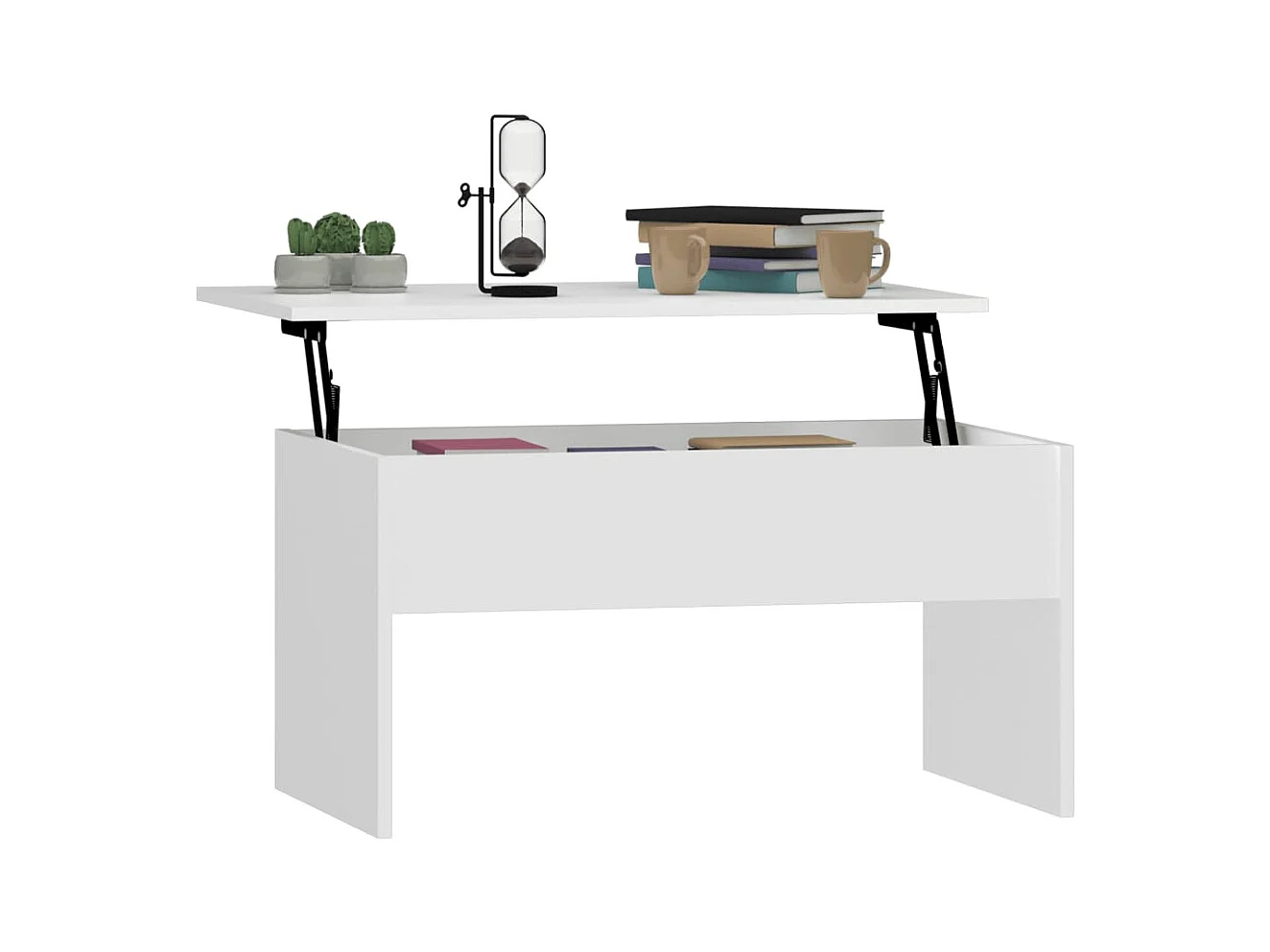 Table basse Blanc 80x50,5x41,5 cm Bois d'ingénierie