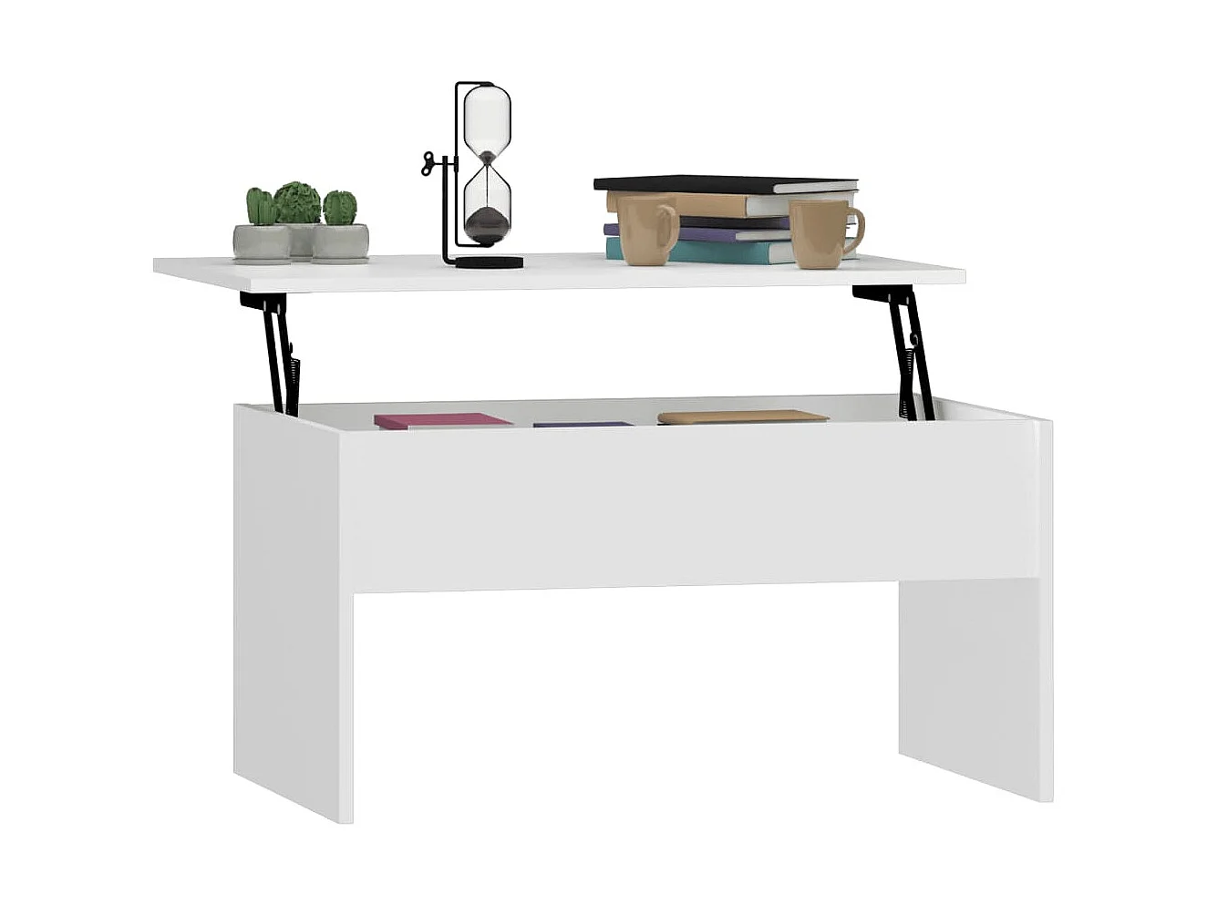 Table basse Blanc 80x50,5x41,5 cm Bois d'ingénierie