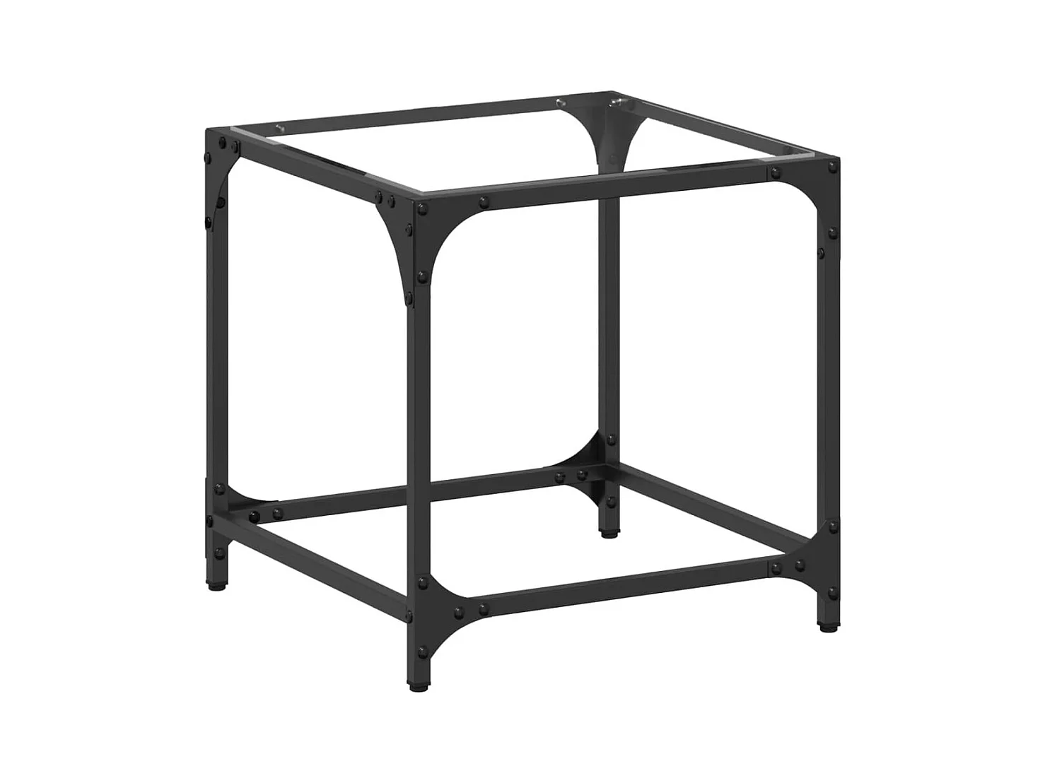 Tavolino con piano in vetro trasparente 40x40x40 cm in acciaio