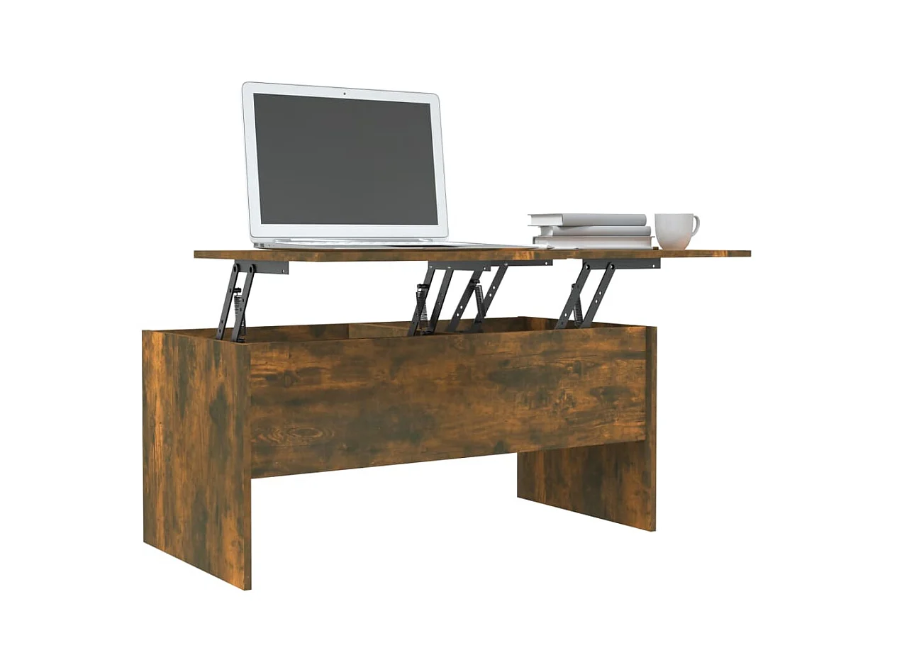 Table basse Chêne fumé 102x50,5x46,5 cm Bois d'ingénierie