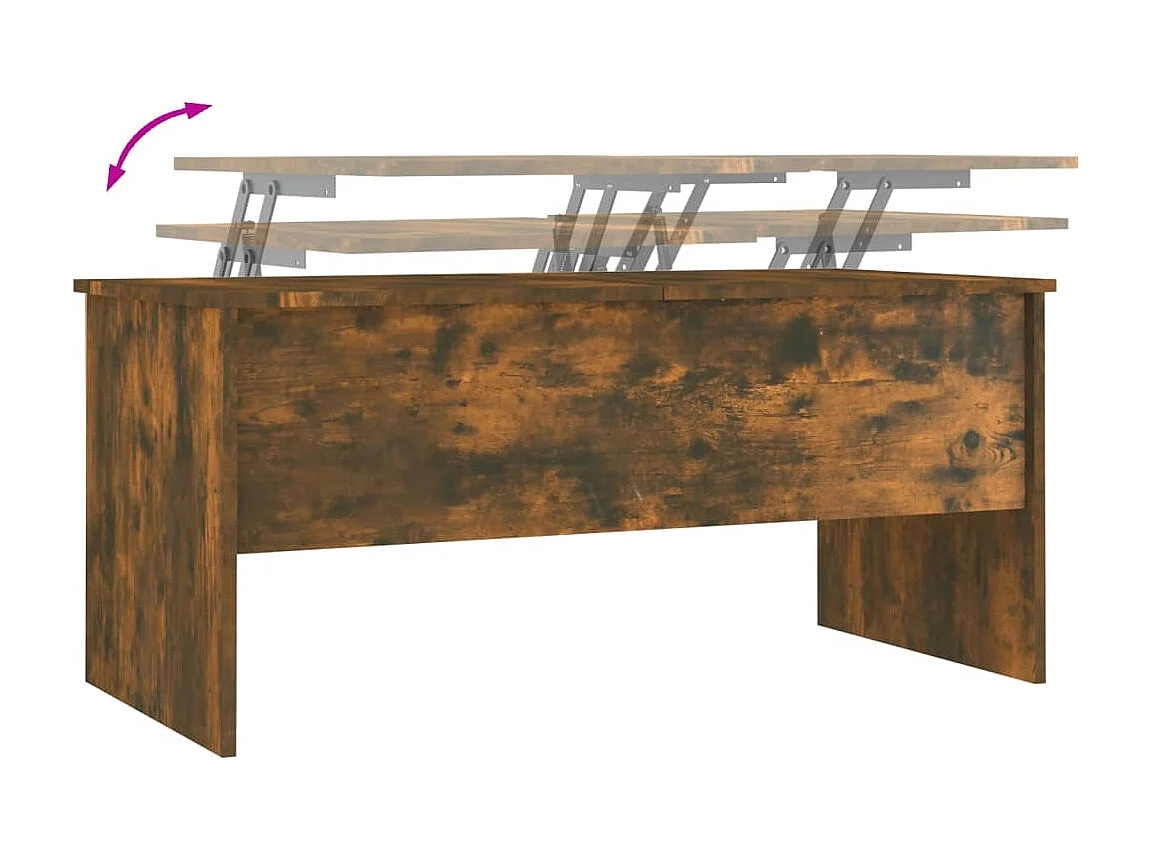 Table basse Chêne fumé 102x50,5x46,5 cm Bois d'ingénierie