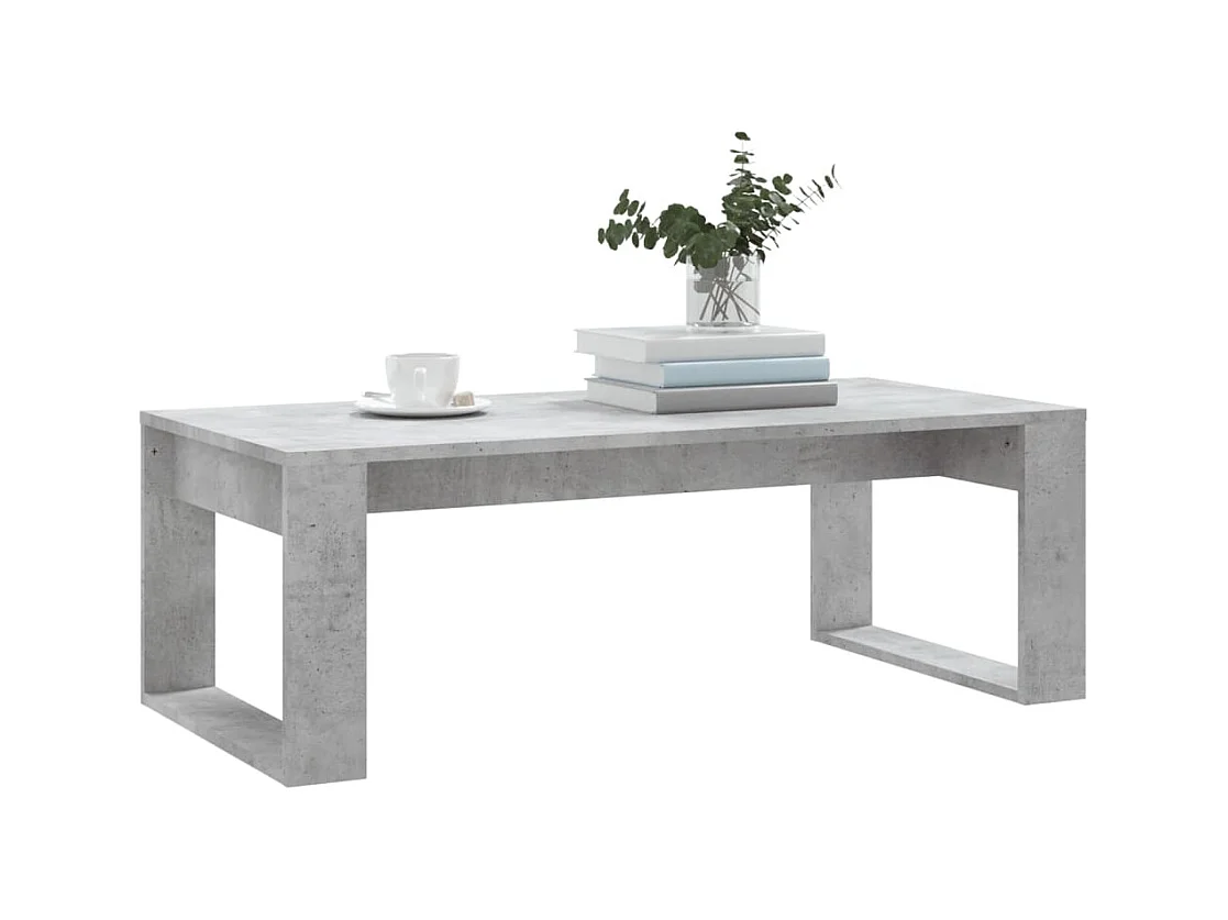 Table basse gris béton 102x50x35 cm bois d'ingénierie