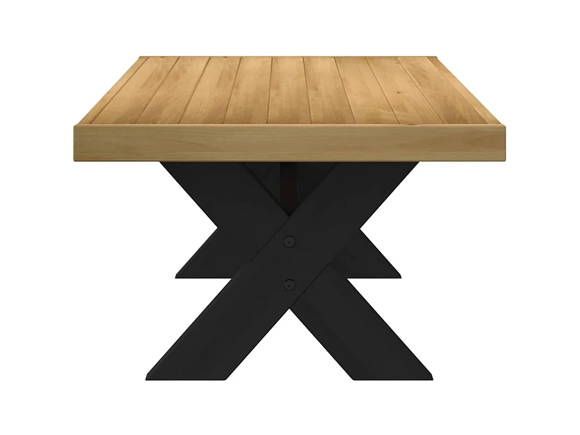 Table basse NOAIN pieds en forme de X 120x60x40 cm massif pin