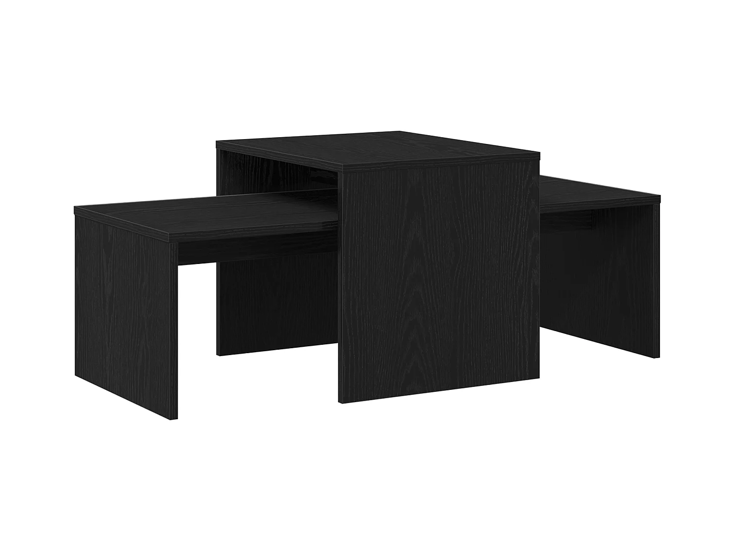 Tableaux de salon Noir Chêne 100x48x40 cm en bois reconstitué