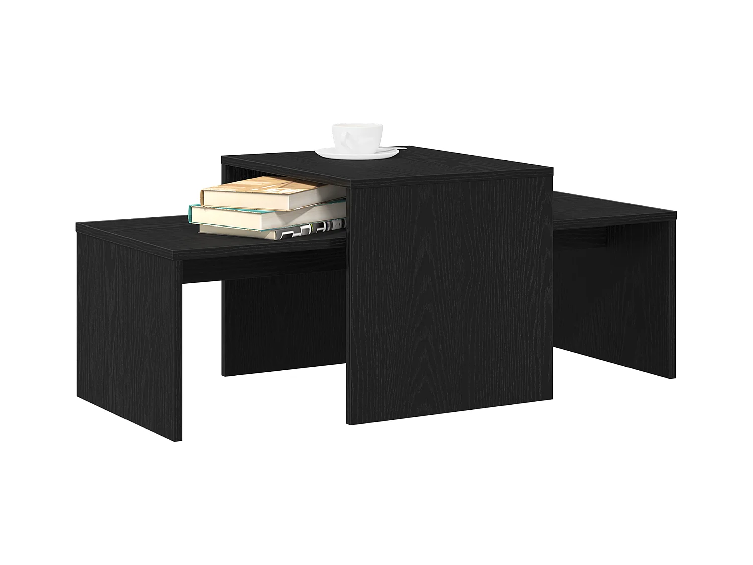 Tableaux de salon Noir Chêne 100x48x40 cm en bois reconstitué