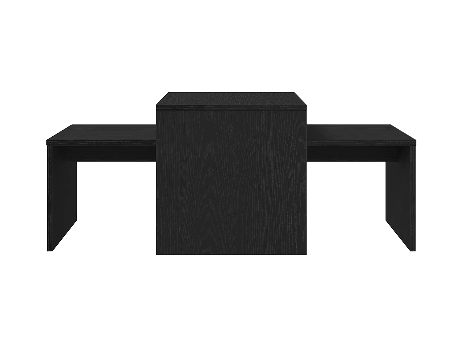 Tableaux de salon Noir Chêne 100x48x40 cm en bois reconstitué