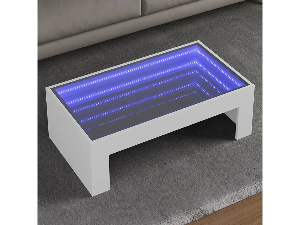 Couchtisch mit weißer Infinity-LED 90x50x30 cm