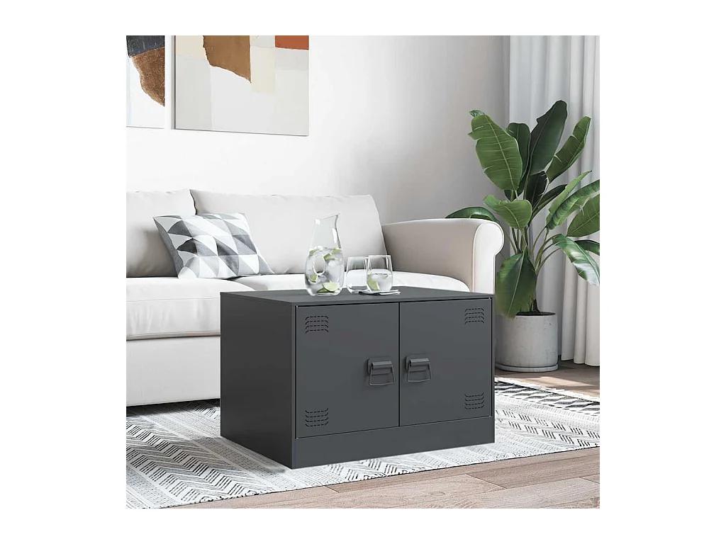 Table basse anthracite 67x50x44 cm acier