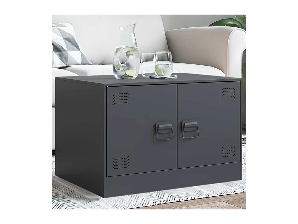Tavolino antracite 67x50x44 cm acciaio