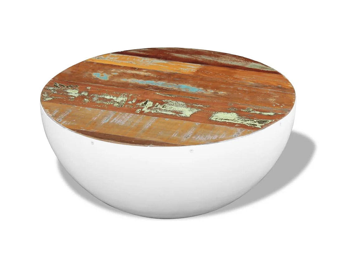 Table basse Forme de bol Bois de récupération massif 60x60x30cm