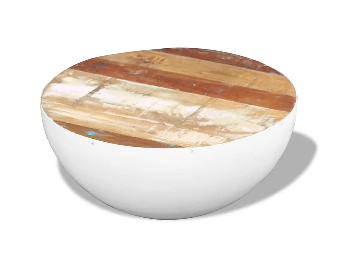 Table basse Forme de bol Bois de récupération massif 60x60x30cm