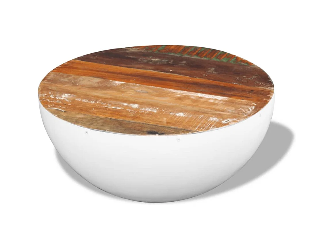 Table basse Forme de bol Bois de récupération massif 60x60x30cm