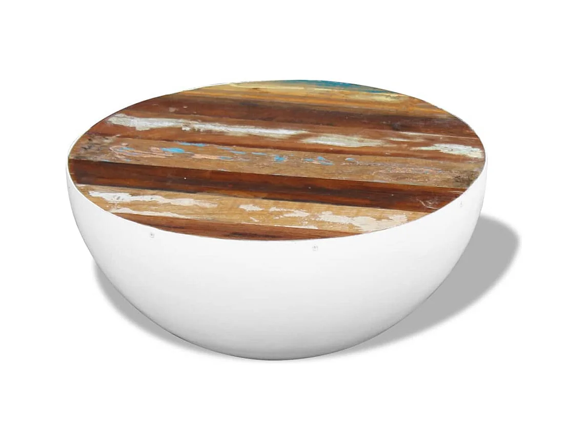 Table basse Forme de bol Bois de récupération massif 60x60x30cm