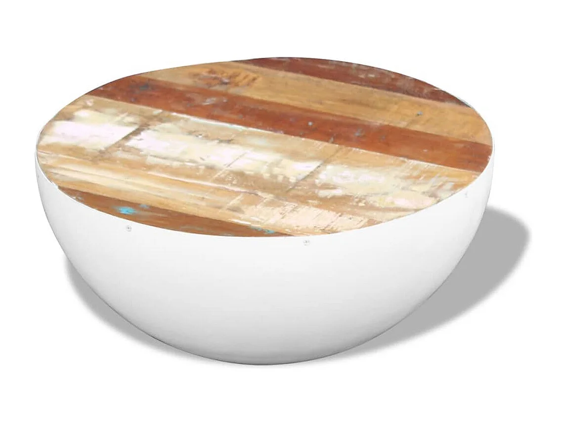 Table basse Forme de bol Bois de récupération massif 60x60x30cm