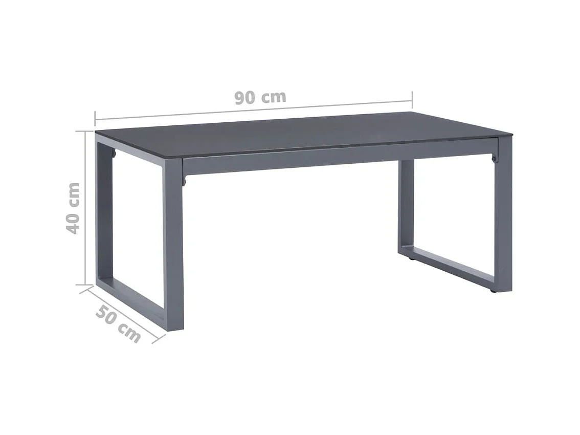 Table basse 90x50x40 cm Aluminium