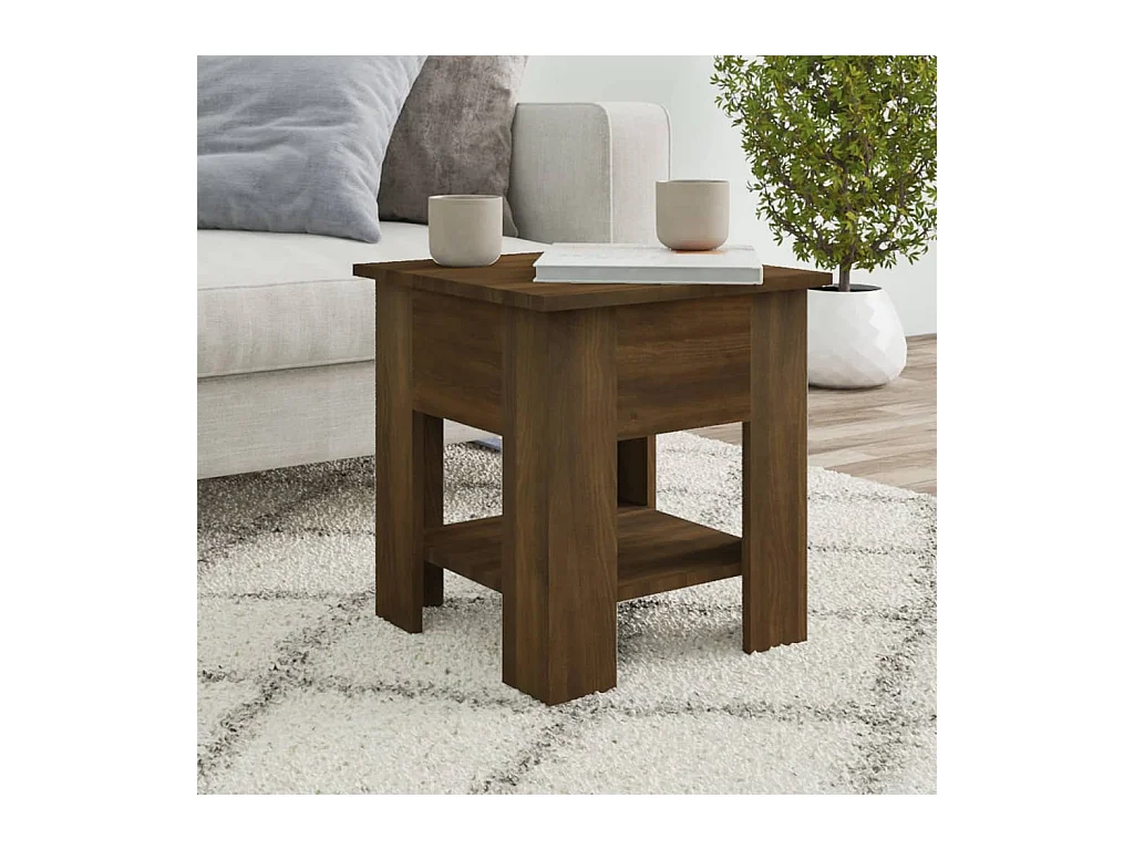 Table basse chêne marron 40x40x42 cm bois d'ingénierie