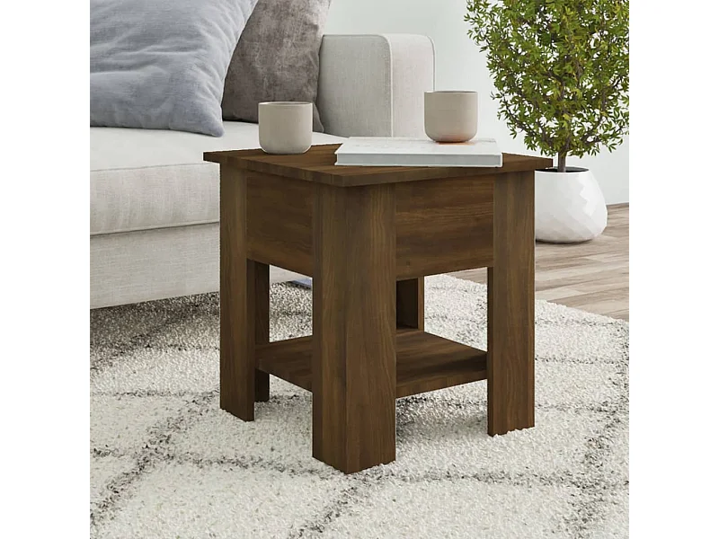 Tavolino da caffè in rovere marrone 40x40x42 cm in legno ingegnerizzato