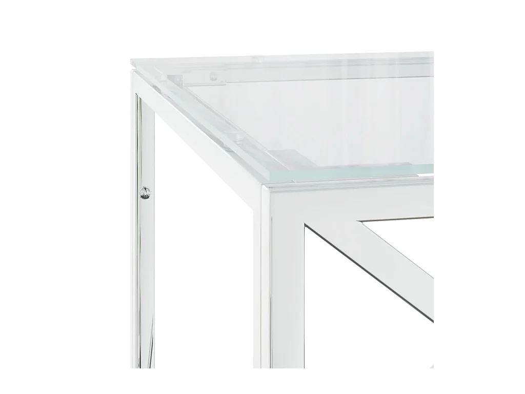 Salontafel 110x45x45 cm roestvrij staal en glas