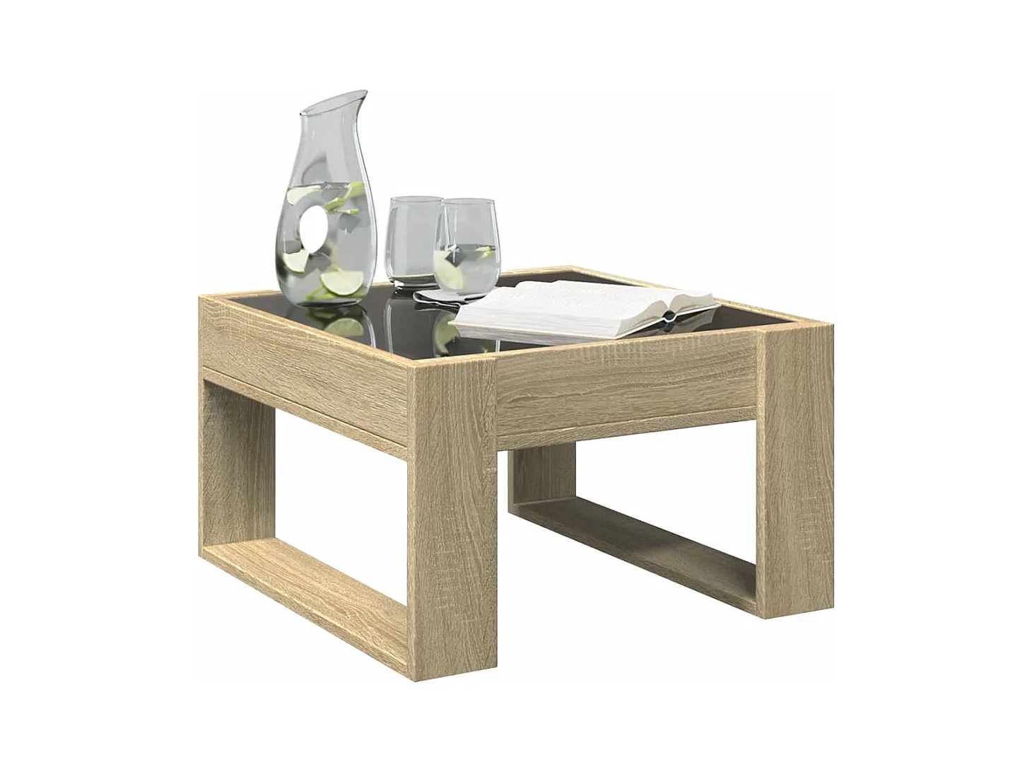 Table basse avec LED infini chêne sonoma 50x53x30 cm