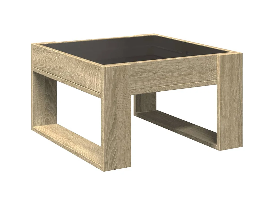Table basse avec LED infini chêne sonoma 50x53x30 cm