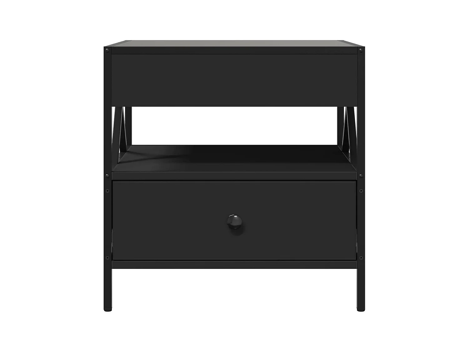 Table basse avec LED Infinity noir 50x50x51 cm