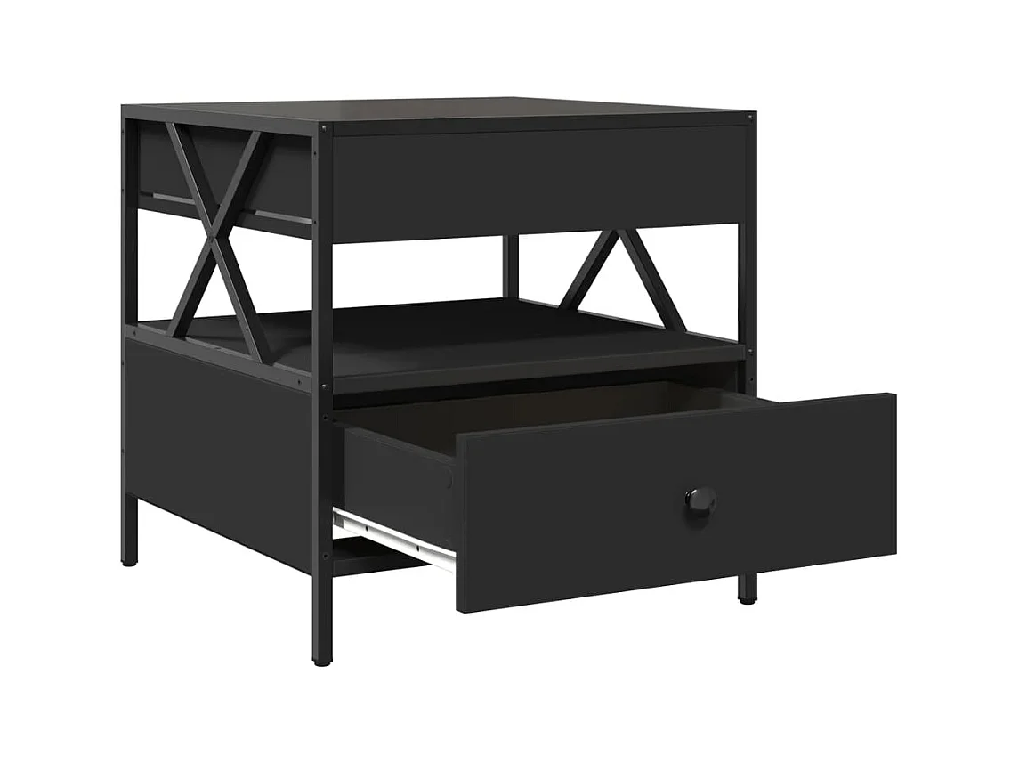 Table basse avec LED Infinity noir 50x50x51 cm