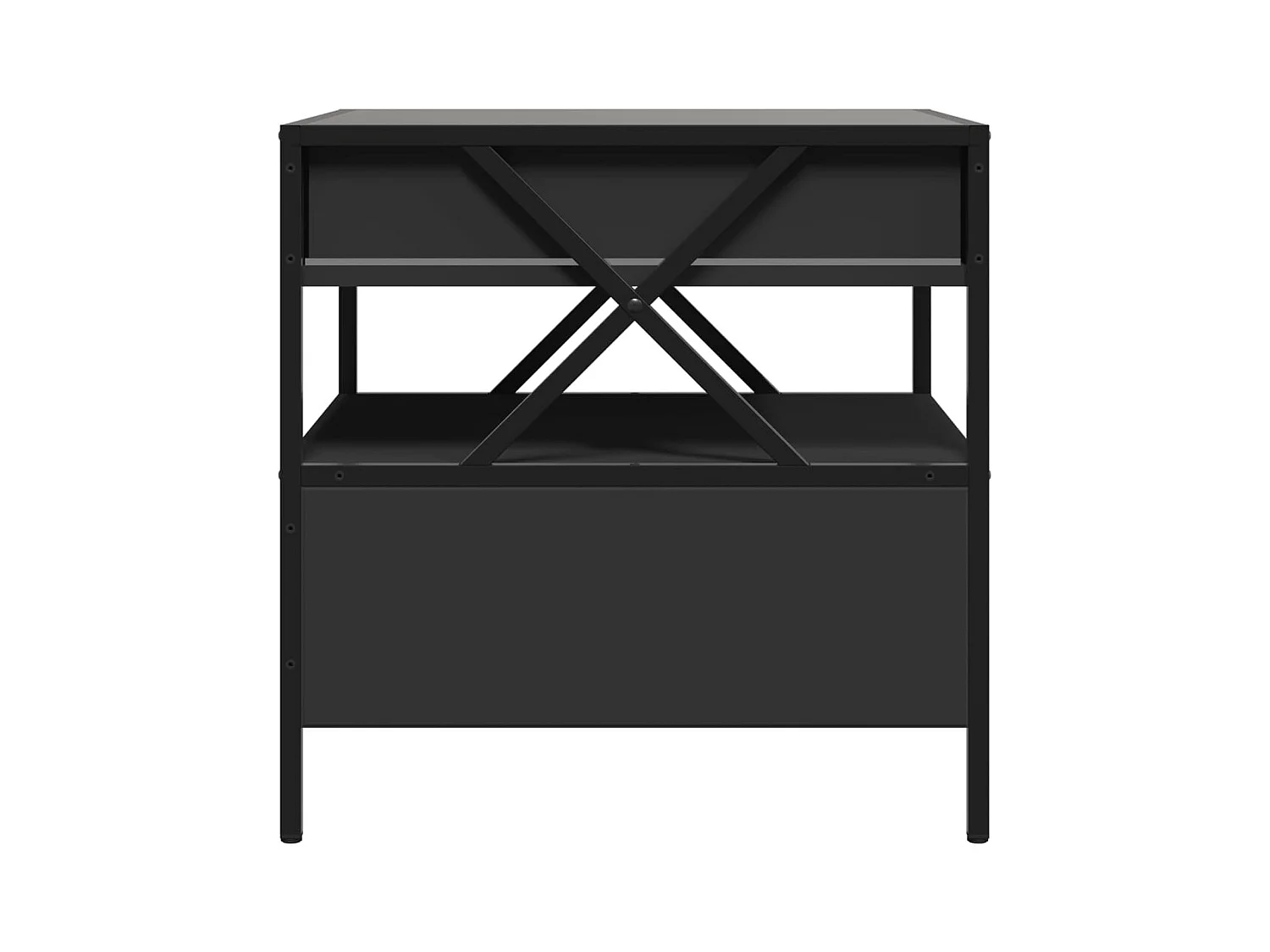 Table basse avec LED Infinity noir 50x50x51 cm