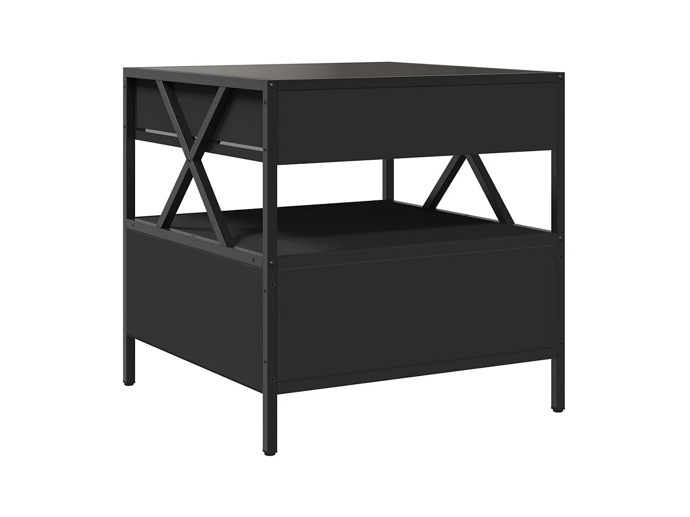 Table basse avec LED Infinity noir 50x50x51 cm