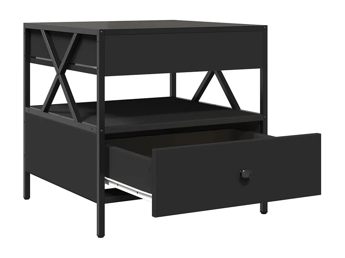 Mesa de centro Infinity LED negra 50x50x51 cm