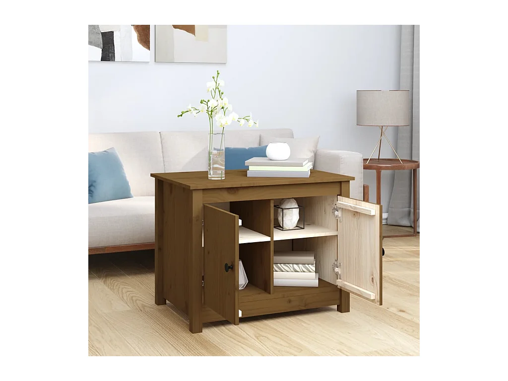 Honingbruine salontafel 71x49x55 cm massief grenenhout