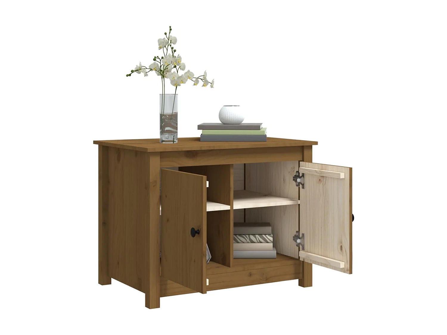 Honingbruine salontafel 71x49x55 cm massief grenenhout