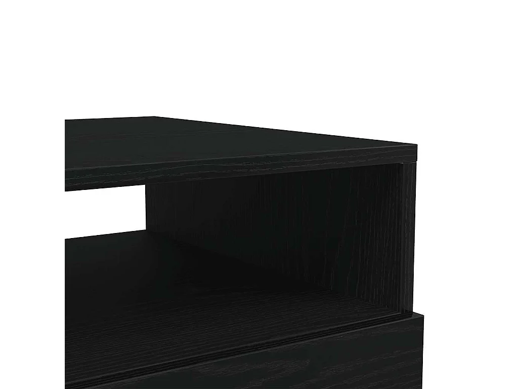 Table basse avec lumières LED chêne noir 50x49x40 cm