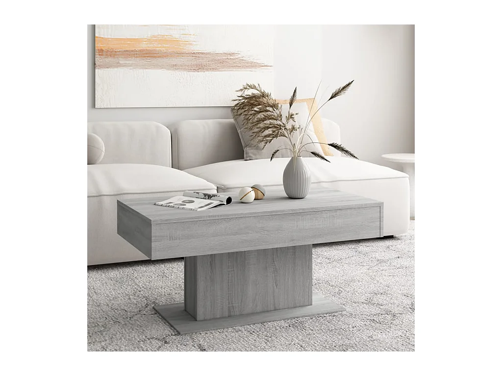 Tavolino Sonoma grigio 96x50x45 cm Legno ingegnerizzato