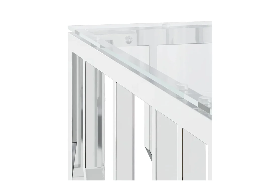 Salontafel 80x80x40 cm roestvrij staal en glas