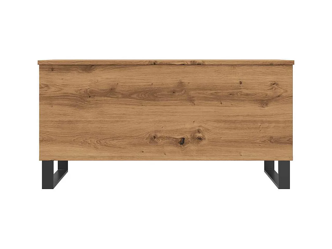 Table basse chêne artisanal 90x44,5x45 cm bois d'ingénierie