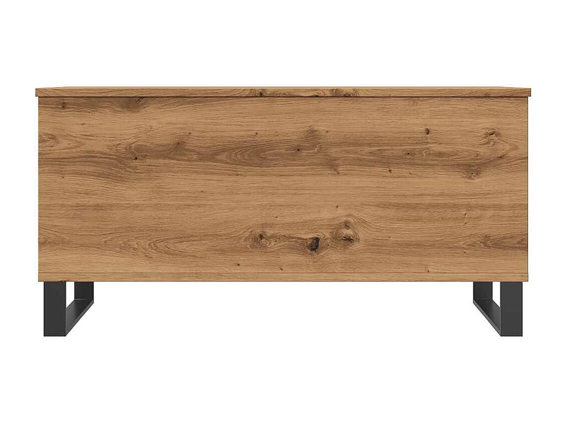 Table basse chêne artisanal 90x44,5x45 cm bois d'ingénierie